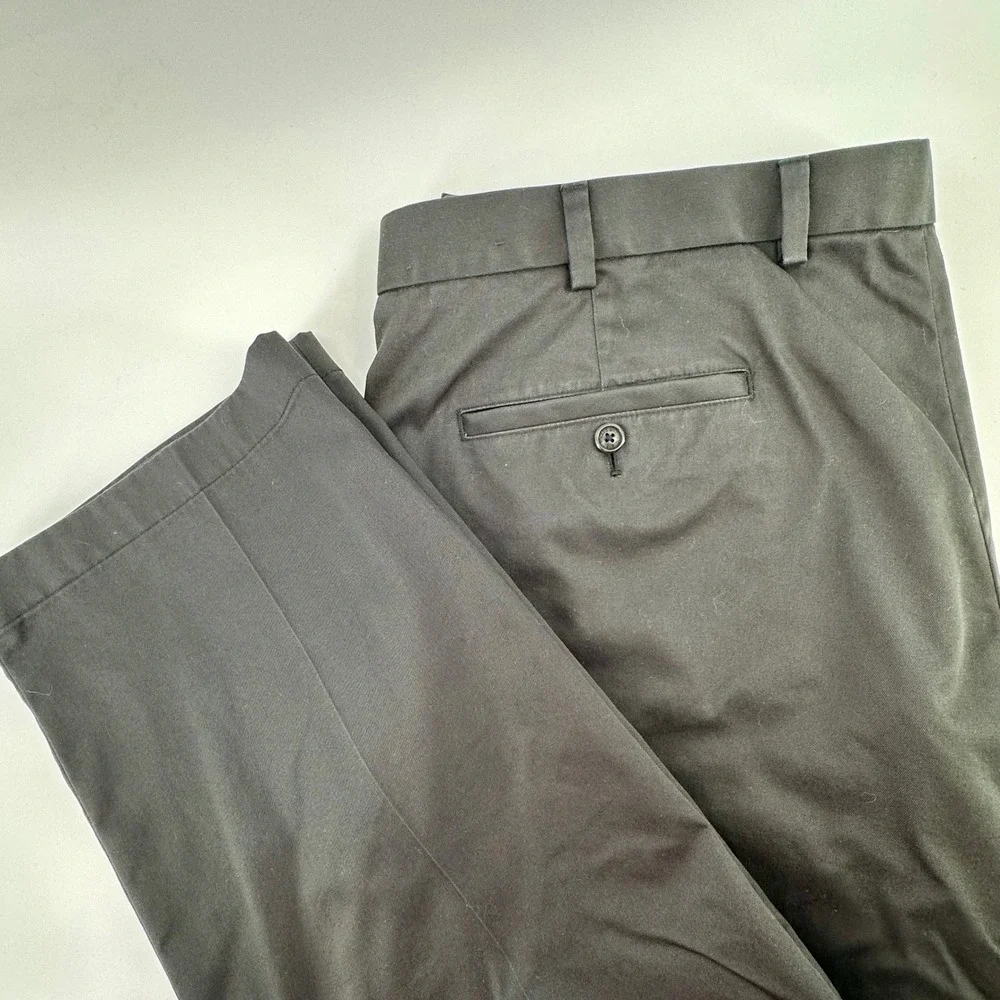 Brooks Brothers Clark Advantage Chino Pants Mens 42x30 Black Cotton Lightweight